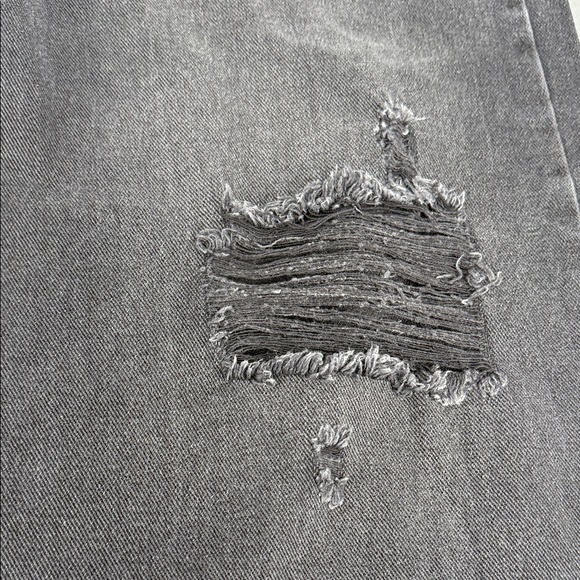 Circus NY Jeans Wm 32 High Waist Slouchy Faded Black Distressed Wide Leg Plus - Picture 6 of 14